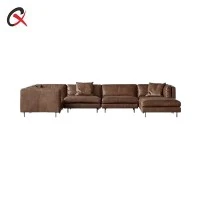 Sofa modular berwarna coklat